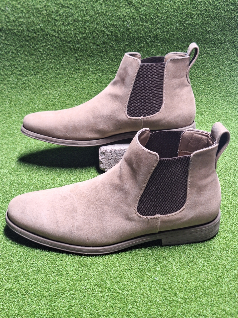 Jousen Milan Men’s Suede Leather Chelsea Brown Boots Size 13